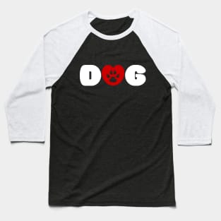 Dog Love Heart Baseball T-Shirt